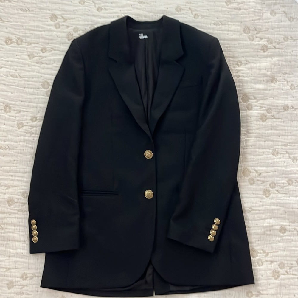 The Kooples Black Blazer with Gold Buttons Sz 34